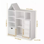 CuisinSmart Étagère à livres pour enfants 43'' avec 7 casiers de rangement, bibliothèque à pochettes à 3 niveaux pour enfants, organisateur de jouets pour salle de jeux, crèche, salle de classe