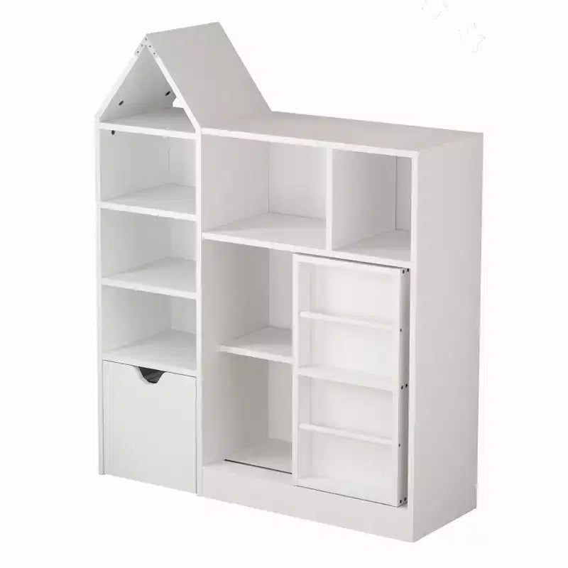 CuisinSmart Étagère à livres pour enfants 43'' avec 7 casiers de rangement, bibliothèque à pochettes à 3 niveaux pour enfants, organisateur de jouets pour salle de jeux, crèche, salle de classe