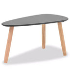Lot de 2 tables basses Pieds en pin massif noir, plateau en MDF