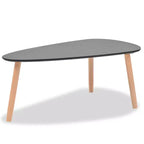 Lot de 2 tables basses Pieds en pin massif noir, plateau en MDF