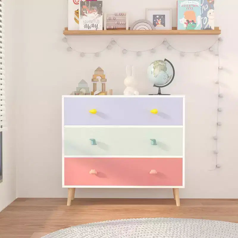 Okak Commodes modernes à tiroirs avec un design coloré, commode en bois pour bébé, commode pour chambre à coucher, chambre d'enfant