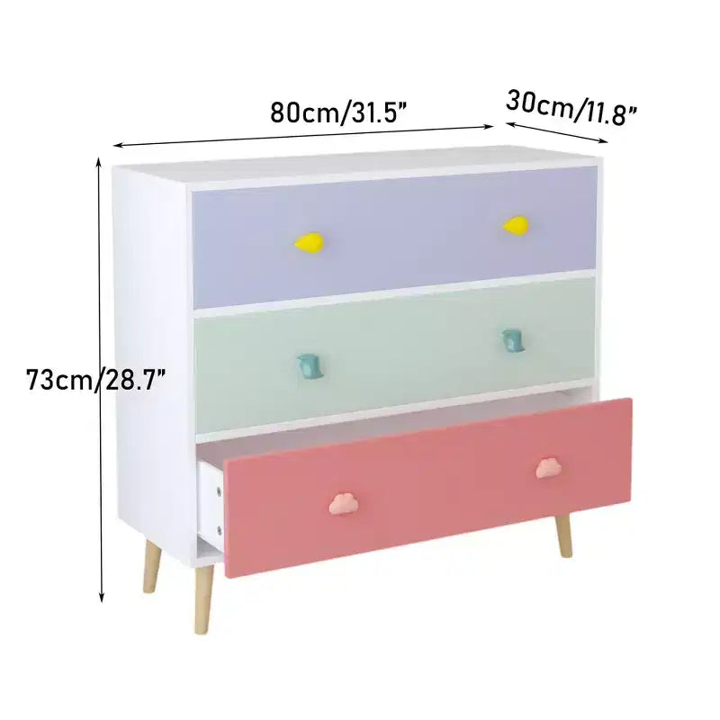 Okak Commodes modernes à tiroirs avec un design coloré, commode en bois pour bébé, commode pour chambre à coucher, chambre d'enfant