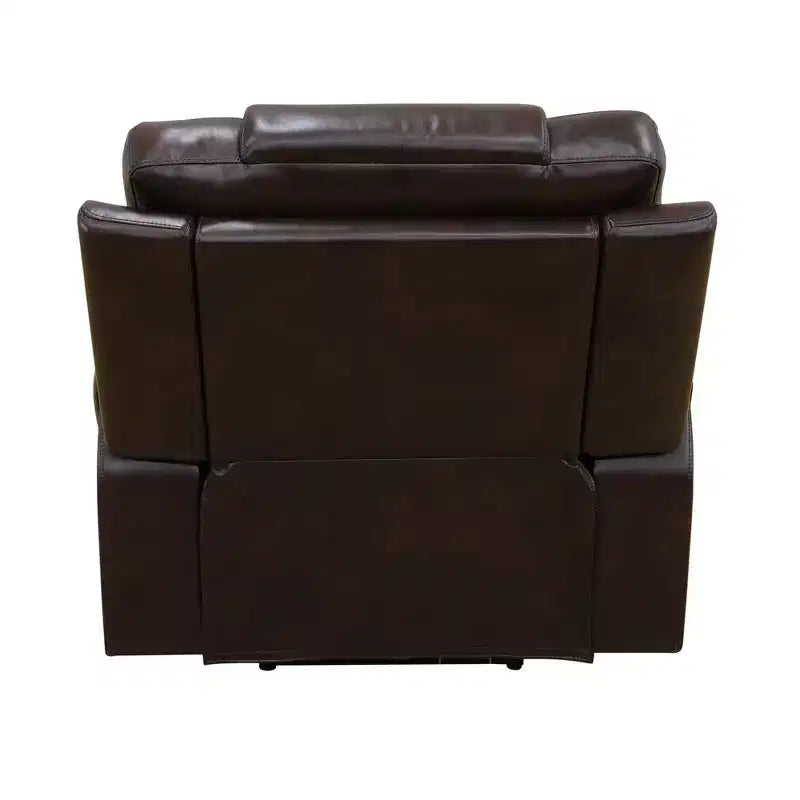 Fauteuil inclinable électrique avec port USB et dossier réglable, cuir PU, marron