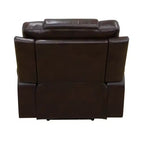 Fauteuil inclinable électrique avec port USB et dossier réglable, cuir PU, marron