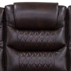 Fauteuil inclinable électrique avec port USB et dossier réglable, cuir PU, marron