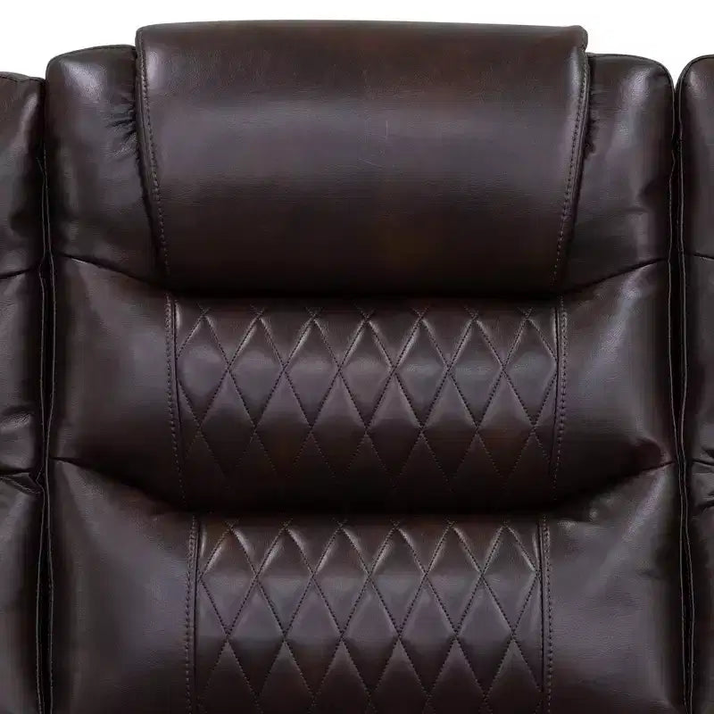 Fauteuil inclinable électrique avec port USB et dossier réglable, cuir PU, marron