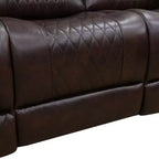 Fauteuil inclinable électrique avec port USB et dossier réglable, cuir PU, marron