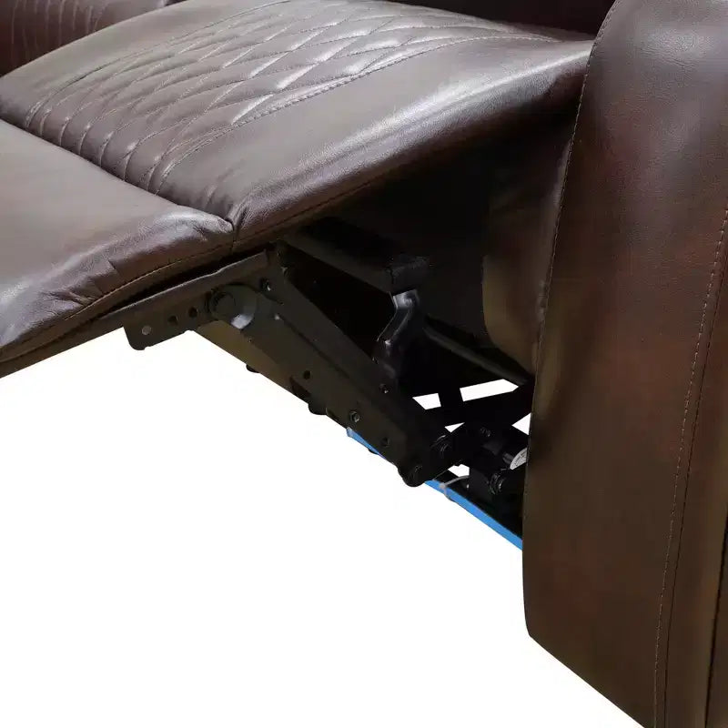 Fauteuil inclinable électrique avec port USB et dossier réglable, cuir PU, marron