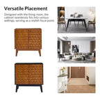 Lot de 2 armoires d'appoint hautes à 2 portes avec étagères réglables, finition noyer, 76 cm