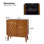 Lot de 2 armoires d'appoint hautes à 2 portes avec étagères réglables, finition noyer, 76 cm
