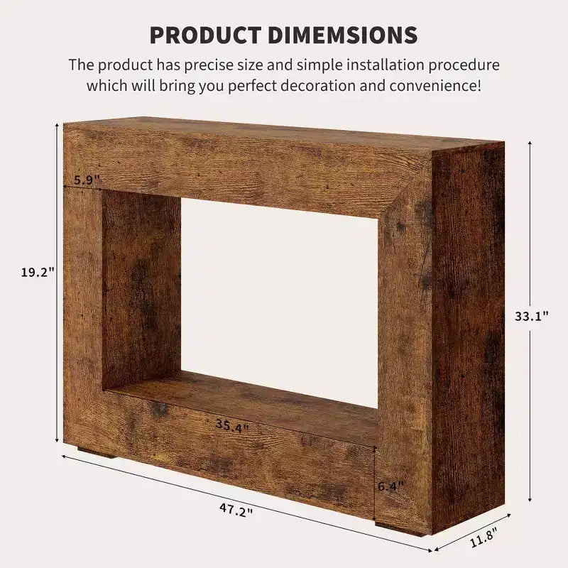 Table console de ferme 47 po - Table basse rustique avec étagères ouvertes pour salon/entrée/chambre à coucher