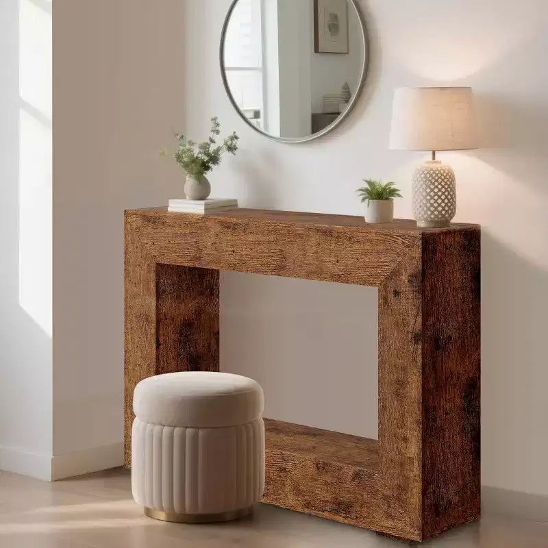 Table console de ferme 47 po - Table basse rustique avec étagères ouvertes pour salon/entrée/chambre à coucher