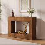 Table console de ferme 47 po - Table basse rustique avec étagères ouvertes pour salon/entrée/chambre à coucher