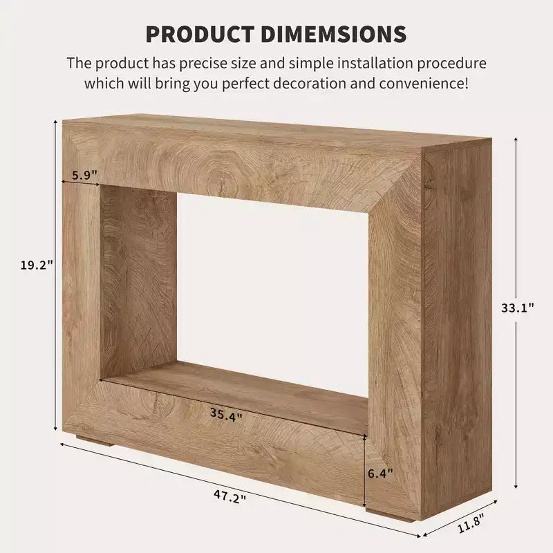 Table console de ferme 47 po - Table basse rustique avec étagères ouvertes pour salon/entrée/chambre à coucher
