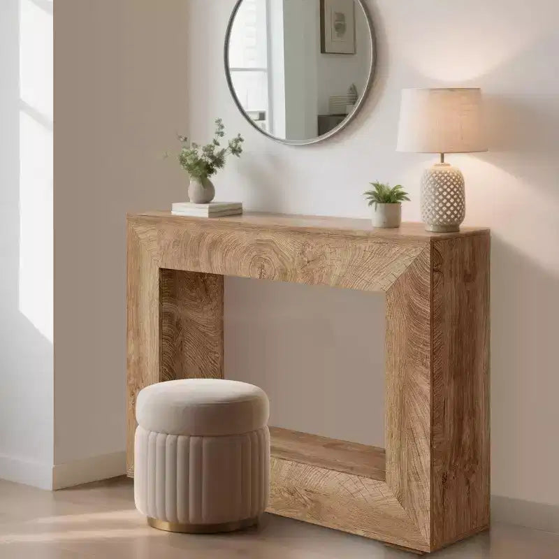 Table console de ferme 47 po - Table basse rustique avec étagères ouvertes pour salon/entrée/chambre à coucher