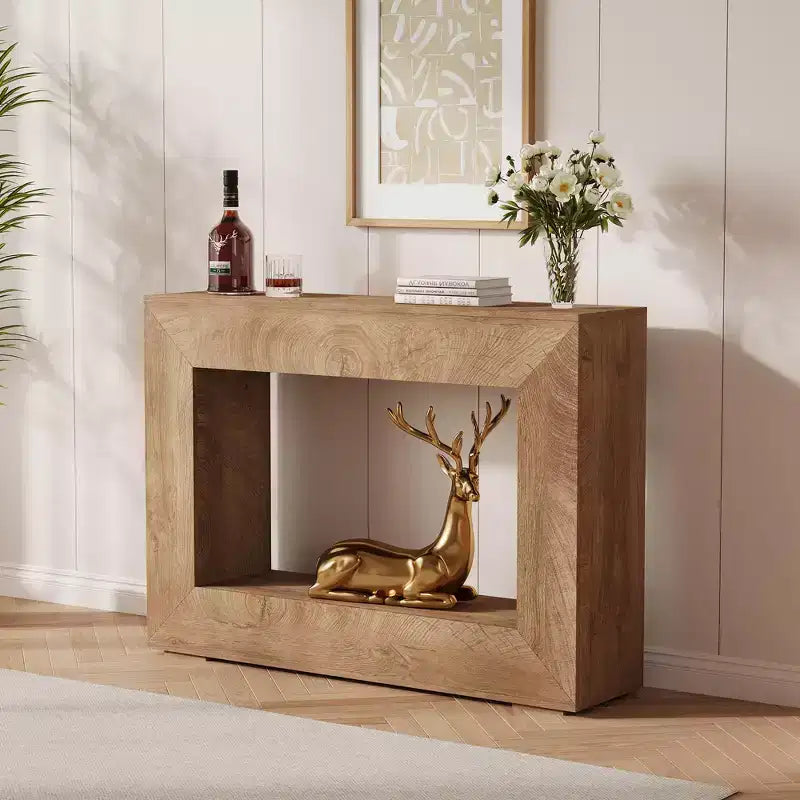 Table console de ferme 47 po - Table basse rustique avec étagères ouvertes pour salon/entrée/chambre à coucher