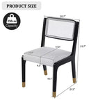Lot de 2 chaises de salle à manger, chaises d'appoint modernes de style campagnard avec dossier en rotin et pieds en bois d'hévéa