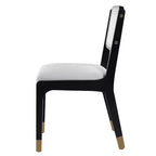Lot de 2 chaises de salle à manger, chaises d'appoint modernes de style campagnard avec dossier en rotin et pieds en bois d'hévéa
