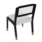 Lot de 2 chaises de salle à manger, chaises d'appoint modernes de style campagnard avec dossier en rotin et pieds en bois d'hévéa