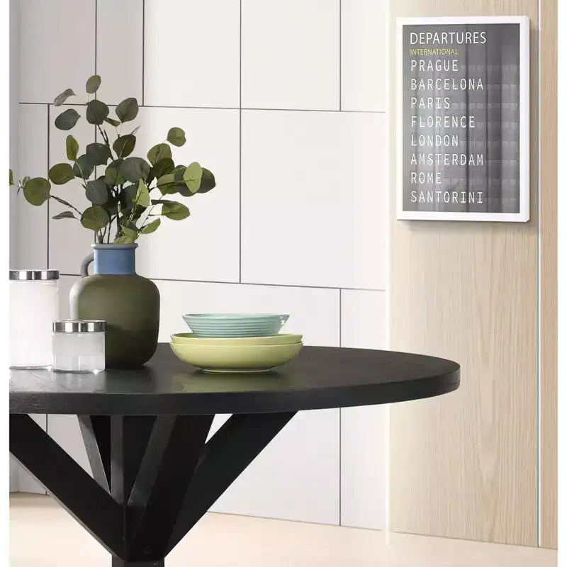 Table à manger ronde de 119 cm pour 4 personnes avec piétement croisé