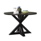 Table à manger ronde de 119 cm pour 4 personnes avec piétement croisé