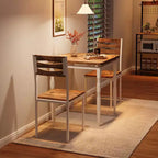 Ensemble table et chaises de salle à manger pour 2, table et chaises compactes 3 pièces, assise ergonomique confortable, idéal pour petits espaces, cuisines, appartements