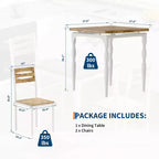 Ensemble table et chaises de salle à manger pour 2, table et chaises compactes 3 pièces, assise ergonomique confortable, idéal pour petits espaces, cuisines, appartements