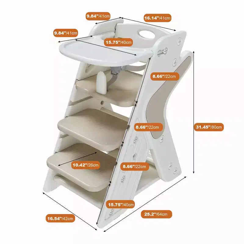 Chaise haute multifonctionnelle pour tout-petits avec ceinture de sécurité et tablette amovible