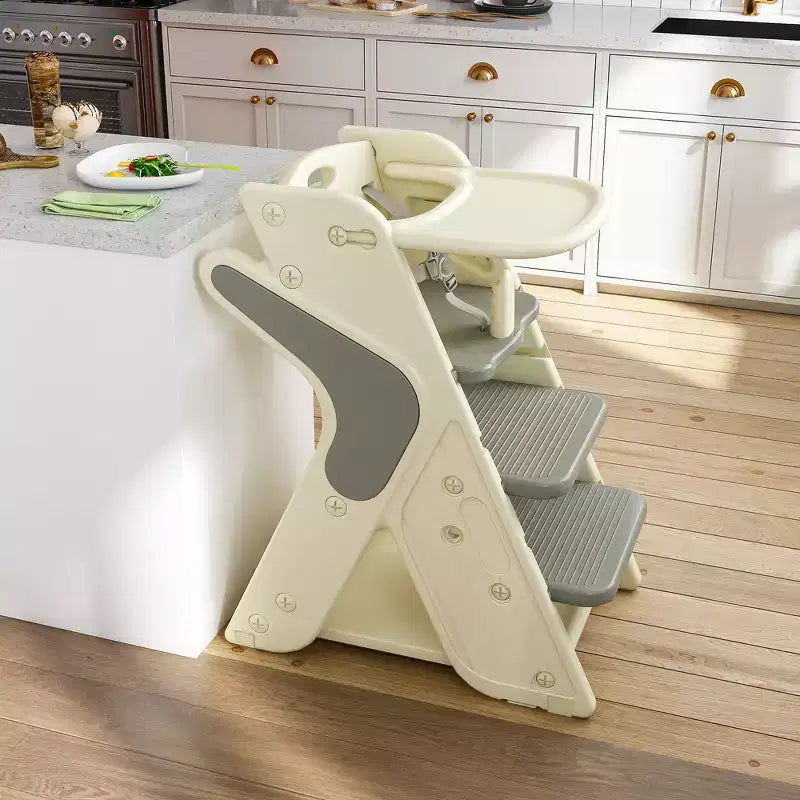 Chaise haute multifonctionnelle pour tout-petits avec ceinture de sécurité et tablette amovible