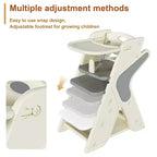 Chaise haute multifonctionnelle pour tout-petits avec ceinture de sécurité et tablette amovible