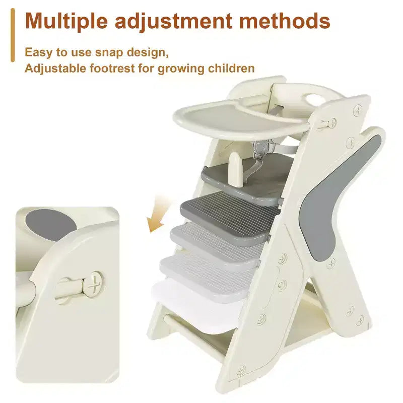 Chaise haute multifonctionnelle pour tout-petits avec ceinture de sécurité et tablette amovible