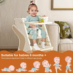 Chaise haute multifonctionnelle pour tout-petits avec ceinture de sécurité et tablette amovible