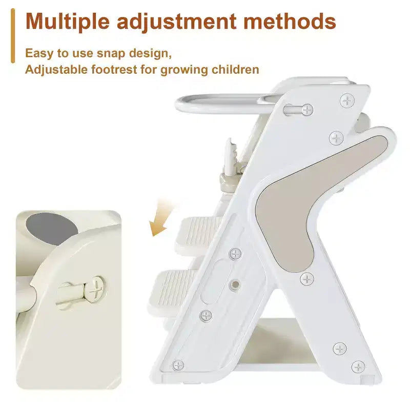 Chaise haute multifonctionnelle pour tout-petits avec ceinture de sécurité et tablette amovible