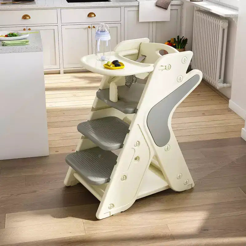 Chaise haute multifonctionnelle pour tout-petits avec ceinture de sécurité et tablette amovible