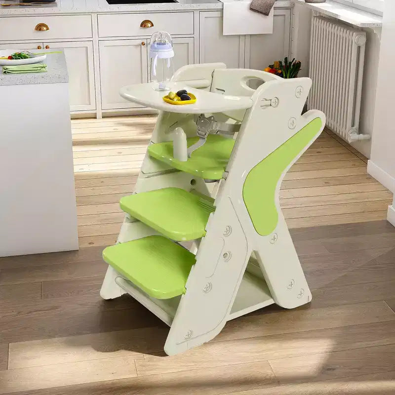 Chaise haute multifonctionnelle pour tout-petits avec ceinture de sécurité et tablette amovible