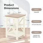 Lot de 2 tables d'appoint de ferme – Tables d'appoint rustiques à 3 niveaux avec cadre en X
