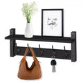 Sorbus 24 Inch Floating Wall Shelf with 5 Heavy Duty Hooks  for Entryway, Bathroom, Bedroom, Kitchen, or Mudroom