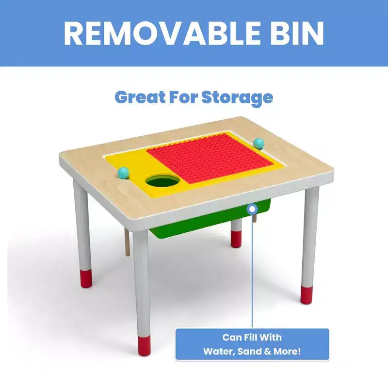 Table sensorielle pour enfants avec instruments de musique et surface de jeu double face