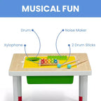 Table sensorielle pour enfants avec instruments de musique et surface de jeu double face