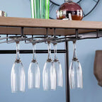 Table de bar à vin avec rangement pour verrerie - Fini naturel