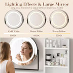 Coiffeuse avec miroir rotatif et éclairage LED