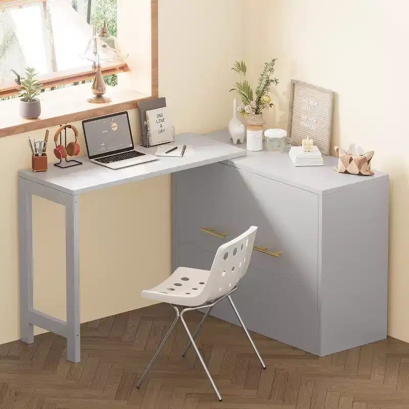 Lit escamotable double avec bureau et commode – Comprend un coussin pliable